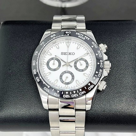 Seiko Daytona 40mm | Panda Dial | Seiktona Seikotona Watch Mod | Chronograph - Picture 1 of 7